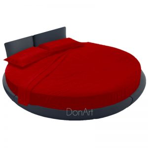 lenzuola per letto rotondo rosso ambientato