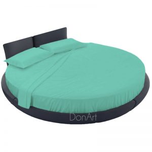 lenzuola per letto rotondo colore tiffany ambientato