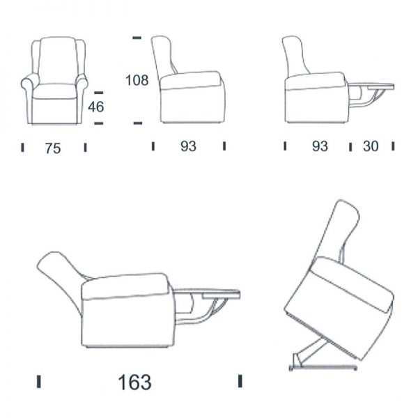 poltrona relax alza persona liberty misure