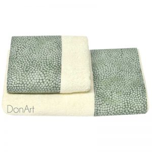 Coppia di asciugamani sassi verde