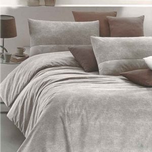 Lenzuola matrimoniali roma beige ambientato