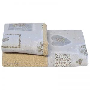 Coppia asciugamani cuori patchwork