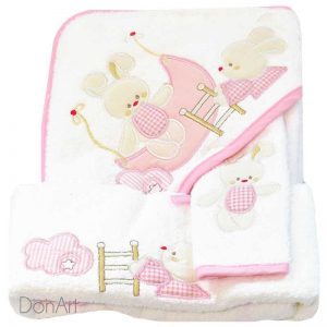 Set tre pezzi neonato coniglietto rosa