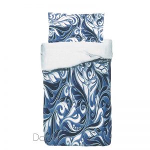 Copripiumino singolo decori blu ambientato