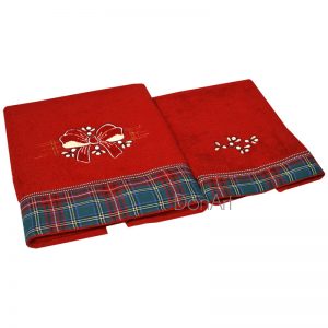 Coppia asciugamani bagno scozia xmas