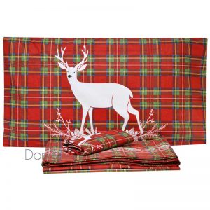 Lenzuola matrimoniali tartan cervo