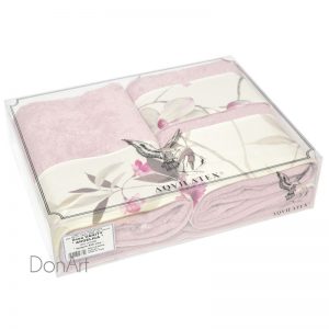 Set tre asciugamani angelica rosa scatola