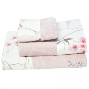 Set tre asciugamani angelica rosa