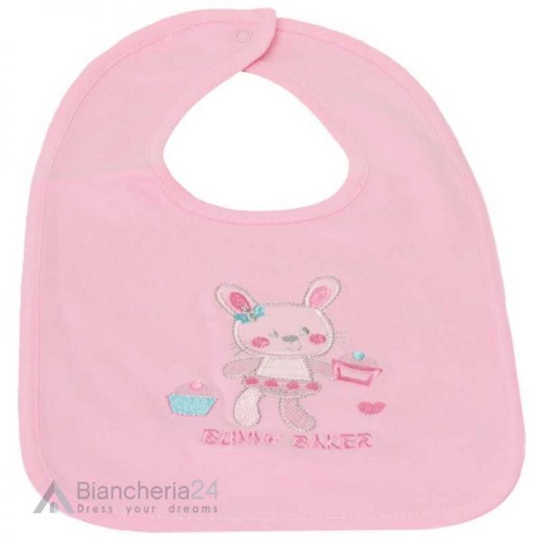 Bavaglino per Neonato con Chiusura a Bottoncino Bunny Baker
