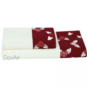 Set Asciugamani Bagno Cuore Alato Viso più Ospite