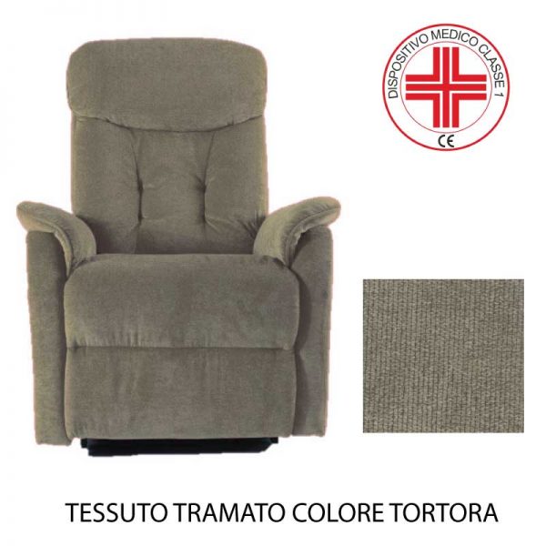 Poltrona relax alzapersona oxford tortora