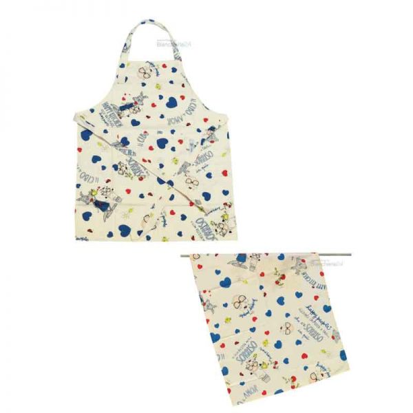 Set da Cucina Bio con Grembiule più Asciugapiatti