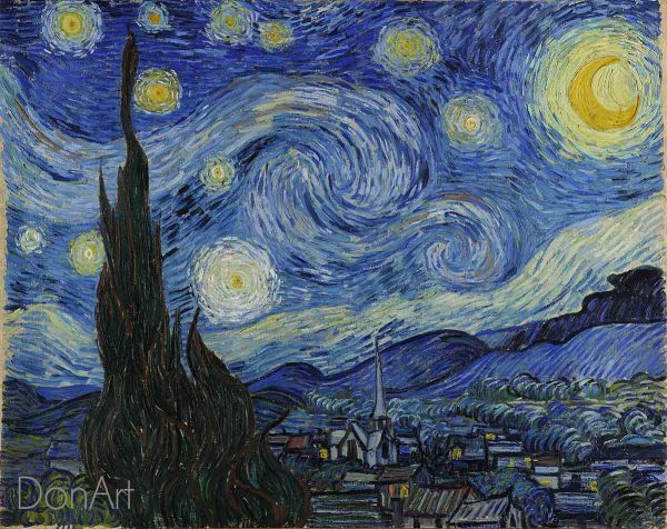 Lenzuola Matrimoniali Parure Vah Gogh Notte Stellata cm 250x285 - immagine 3