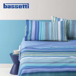 Lenzuola matrimoniali bassetti blue lines ambientato