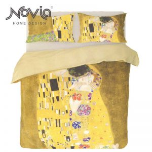 Copripiumino matrimoniale novia il bacio ambientato