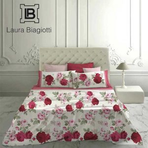 Lenzuola matrimoniali laura biagiotti asha rosso ambientato