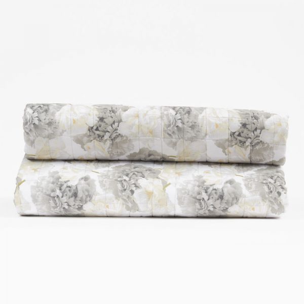 Trapuntino matrimoniale fiorito beige