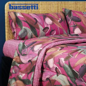 Copripiumino matrimoniale bassetti clorofilla fucsia ambientato