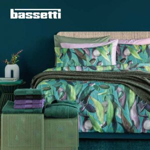 Copripiumino matrimoniale bassetti clorofilla verde ambientato