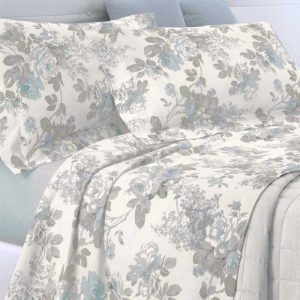 Lenzuola matrimoniali oro azzurro ambientato