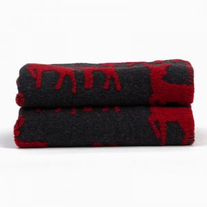 Plaid in lana cotta cervi antracite