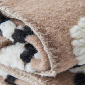 Plaid lana cotta pecorelle cucitura