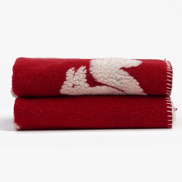 Plaid lana cotta scoiattolo rosso