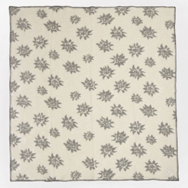 Plaid lana cotta stella alpina disegno