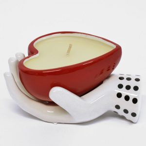 Candela profumata mano con cuore