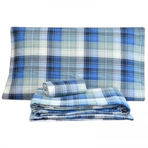 Lenzuola matrimoniali in flanella scottish blu