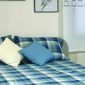 Lenzuola matrimoniali flanella scottish blu particolare