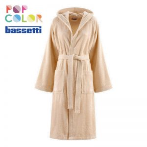 Accappatoio bassetti pop color colore avorio ambientato logo