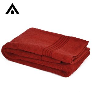 Telo doccia rosso bordo 120