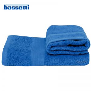 Coppia asciugamani bassetti time azzurro