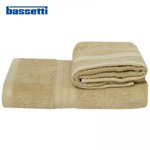 Coppia asciugamani bassetti time sabbia