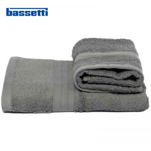 Coppia asciugamani bassetti time grigio