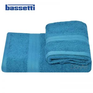 Coppia asciugamani bassetti time turchese