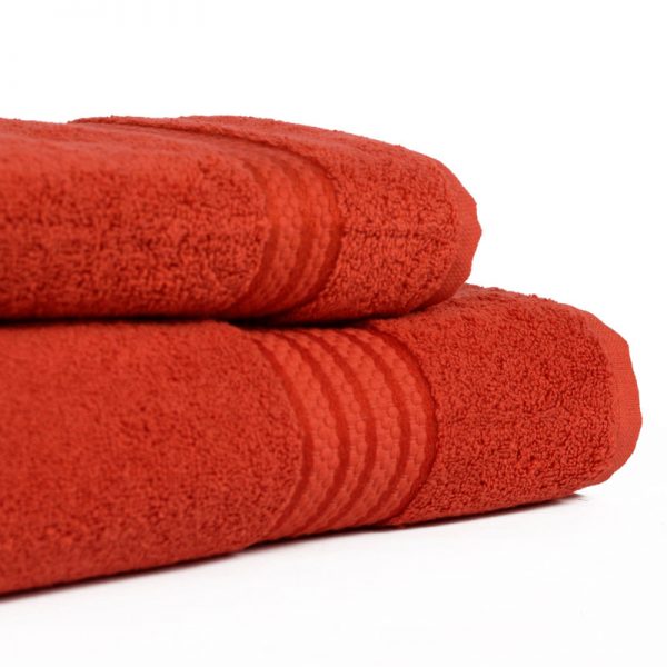 Coppia asciugamani rosso rubino particolare