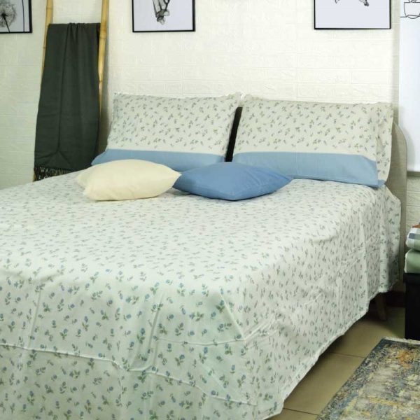 Copripiumino matrimoniale flanella emma azzurro ambientato