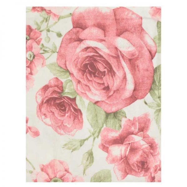 Lenzuola matrimoniali flanella big rose rosa sotto con angoli