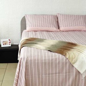 Lenzuola matrimoniali flanella chain rosa ambientate