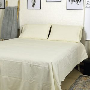 Lenzuola matrimoniali tinta unita avorio