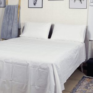 Lenzuola matrimoniali tinta unita bianco