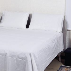 Lenzuola matrimoniali tinta unita bianco
