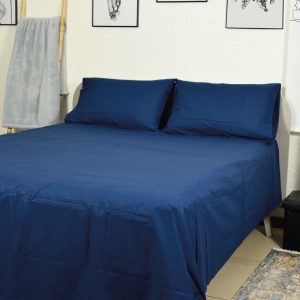 Lenzuola matrimoniali tinta unita blu