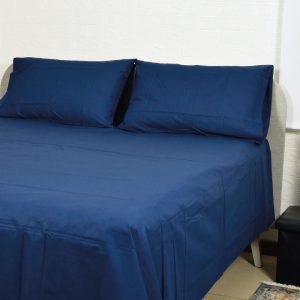 Lenzuola matrimoniali tinta unita blu