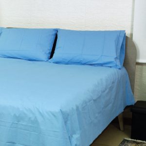 Lenzuola matrimoniali tinta unita azzurro