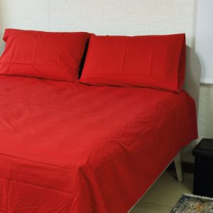 Lenzuola matrimoniali tinta unita rosso