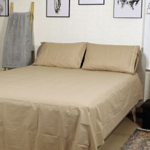 Lenzuola matrimoniali tinta unita tortora