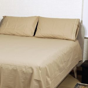 Lenzuola matrimoniali tinta unita tortora
